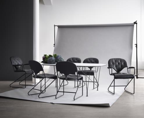 Inter-spisebord sort, hvid