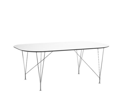 Inter-spisebord krom, hvid